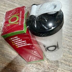 NIB Joy 7-piece portion control containers with blender bottle